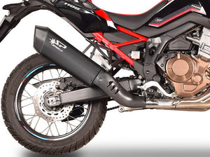 SPARK GHO1702 Honda CRF1100L Africa Twin (2020+) Slip-on Exhaust "Fighter" (approved; black titanium) – Accessories in the 2WheelsHero Motorcycle Aftermarket Accessories and Parts Online Shop