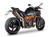 SPARK GKT0120 KTM 1290 / 1390 Super Duke R (2020+) Titanium High-mount Double Exhaust "Dyno" (EU homologated; orange end caps) – Accessories in the 2WheelsHero Motorcycle Aftermarket Accessories and Parts Online Shop