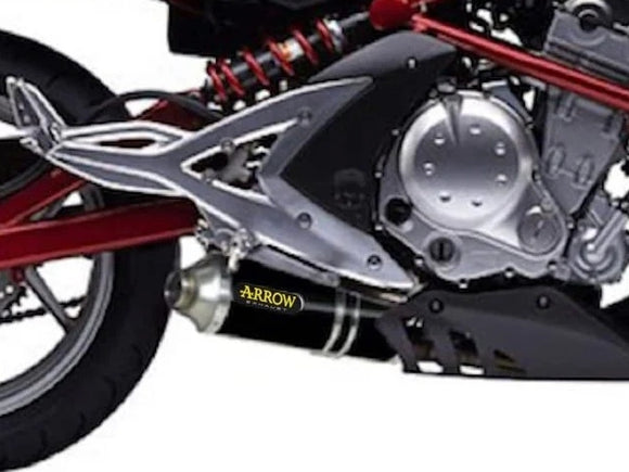 ARROW 71698AON Kawasaki ER6N / ER6F (2005+) Dark Aluminum Slip-on Exhaust 