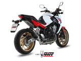 MIVV H.055 HONDA CB 650 F ( 2014 / 18 ) Full System Exhaust "GP" (black + carbon cap; approved) – Accessories in the 2WheelsHero Motorcycle Aftermarket Accessories and Parts Online Shop