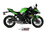 MIVV K.044 KAWASAKI NINJA 650 / Z 650 ( 2017 / 23 ) Full System Exhaust "Oval" (titanium + carbon cap; approved) – Accessories in the 2WheelsHero Motorcycle Aftermarket Accessories and Parts Online Shop