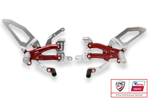 PE406PR - CNC RACING Ducati Panigale V4 (2018+) Adjustable Rearset 