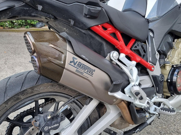 ZA998 - CNC RACING Ducati Multistrada V4 (2021+) Carbon Exhaust Silencer Heat Guard (for Akrapovic slip-on) – Accessories in the 2WheelsHero Motorcycle Aftermarket Accessories and Parts Online Shop