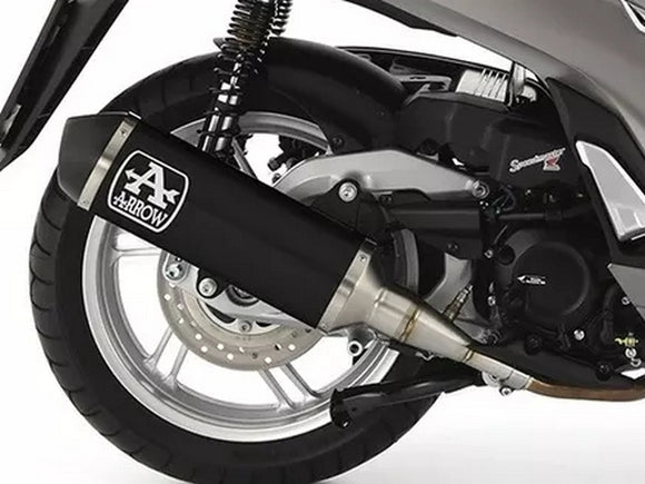 ARROW 53086KZ+53538ANN Honda SH350 (2021+) Dark Aluminum Slip-on Exhaust 