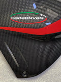 CARBONVANI Ducati Panigale V4R (19/21) Carbon Tank Battery Cover (DP version; red stripes) – Accessories in the 2WheelsHero Motorcycle Aftermarket Accessories and Parts Online Shop