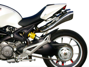 HP CORSE Ducati Monster 1100/796/696 Dual Slip-on Exhaust "Hydroform Satin" (EU homologated) – Accessories in the 2WheelsHero Motorcycle Aftermarket Accessories and Parts Online Shop