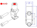 CV010 - CNC RACING Brembo Master Cylinder Clamp (mirror mount tread M10; right) – Accessories in the 2WheelsHero Motorcycle Aftermarket Accessories and Parts Online Shop