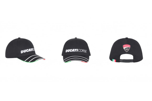 Ducati Corse Cap Flag Italy (100% cotton) – Merc. in the 2WheelsHero Motorcycle Aftermarket Accessories and Parts Online Shop