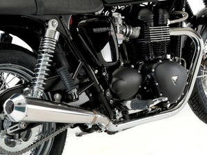 QD EXHAUST Triumph Bonneville T100 Dual Slip-on Exhaust "MaXcone" (EU homologated) – Accessories in the 2WheelsHero Motorcycle Aftermarket Accessories and Parts Online Shop