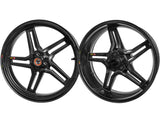 BST Ducati Monster 1100/1200R Carbon Wheels Set "Rapid TEK" (front & offset rear, 5 slanted spokes, black hubs) – Accessories in the 2WheelsHero Motorcycle Aftermarket Accessories and Parts Online Shop