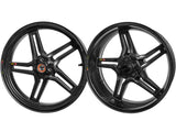 BST Ducati Superbike 848 Carbon Wheels Set "Rapid TEK" (front & offset rear, 5 slanted spokes, black hubs) – Accessories in the 2WheelsHero Motorcycle Aftermarket Accessories and Parts Online Shop