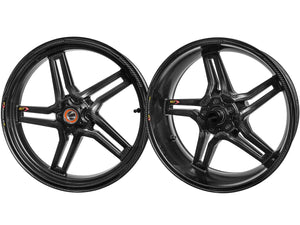 BST Kawasaki ZX-6R / ZX-6R 636 Carbon Wheels Set "Rapid TEK" (front & conventional rear, 5 slanted spokes, black hubs) – Accessories in the 2WheelsHero Motorcycle Aftermarket Accessories and Parts Online Shop