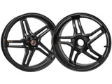 BST Yamaha YZF-R6 Carbon Wheels Set "Rapid TEK" (front & conventional rear, 5 slanted spokes, black hubs) – Accessories in the 2WheelsHero Motorcycle Aftermarket Accessories and Parts Online Shop