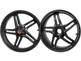 BST Ducati Superbike 848 Carbon Wheels Set "Rapid TEK" (front & offset rear, 5 slanted spokes, black hubs) – Accessories in the 2WheelsHero Motorcycle Aftermarket Accessories and Parts Online Shop