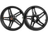 BST Ducati Superbike 1098/1198 Carbon Wheels "Rapid TEK" (front & offset rear, 5 slanted spokes, black hubs) – Accessories in the 2WheelsHero Motorcycle Aftermarket Accessories and Parts Online Shop