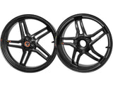 BST Kawasaki ZX-6R / ZX-6R 636 Carbon Wheels Set "Rapid TEK" (front & conventional rear, 5 slanted spokes, black hubs) – Accessories in the 2WheelsHero Motorcycle Aftermarket Accessories and Parts Online Shop