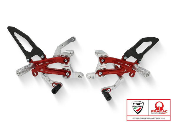 PE410PR - CNC RACING Ducati Streetfighter V4 Adjustable Rearset (carbon heel guards; Pramac Racing Limited Edition) – Accessories in the 2WheelsHero Motorcycle Aftermarket Accessories and Parts Online Shop