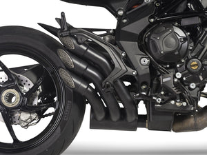 QD EXHAUST MV Agusta Brutale 800 (16/...) Triple Slip-on Exhaust "Power Gun" (dark; EU homologated) – Accessories in the 2WheelsHero Motorcycle Aftermarket Accessories and Parts Online Shop