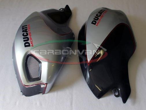 CARBONVANI Ducati Monster 696/796/1100 Carbon Side Tank Panels Kit 