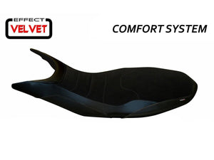 TAPPEZZERIA ITALIA Ducati Hypermotard 821/939 Comfort Seat Cover "Varna Total Black Velvet" – Accessories in the 2WheelsHero Motorcycle Aftermarket Accessories and Parts Online Shop