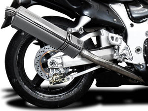 DELKEVIC Suzuki GSXR1300 Hayabusa (99/07) Full 4-1 Exhaust System with Stubby 17" Tri-Oval Silencer – Accessories in the 2WheelsHero Motorcycle Aftermarket Accessories and Parts Online Shop