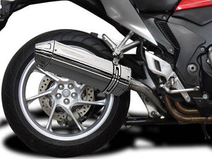 DELKEVIC Honda VFR1200F Interceptor Slip-on Exhaust 13" Tri-Oval – Accessories in the 2WheelsHero Motorcycle Aftermarket Accessories and Parts Online Shop